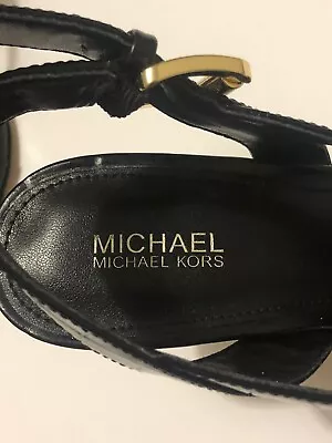 Michael Kors Black Heels Leather Upper.Size 5.5 (used Once In Door) • $40