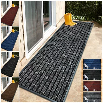 Non Slip Rubber Backed Door Mat Indoor Outdoor Hallway Runner Rug Washable Rugs • £8.45