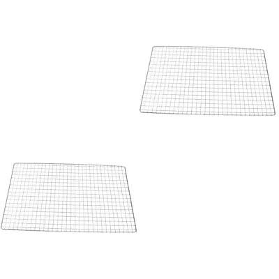  Set Of 2 Outdoor Griddle Grill Wire Mesh Rack Restaurant Barbecue Mat • £18.85