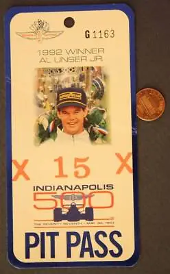 1993 Indianapolis 500 Season Pass Cardboard Pit Pass Al Unser Jr Fittipaldi Win- • $9.99