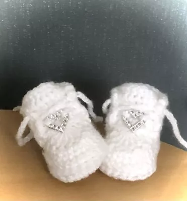 £6.99 • Buy Crochet Baby Shoes Handmade Crochet Wool Baby Booties Sneakers Slippers