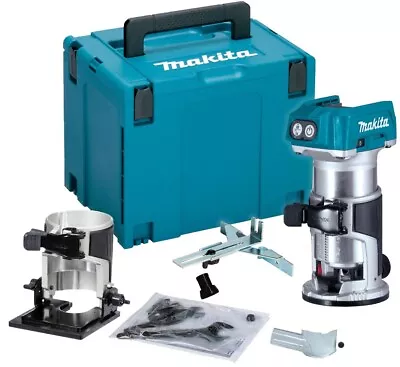 Makita DRT50Z 18V Cordless Brushless Laminate Router Trimmer + Bevel Base + Case • £195.99