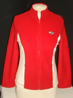 Women's Mini Cooper Red/ivory Full Zip 3-pocket Fleece Jacket Sz. Xs • $100