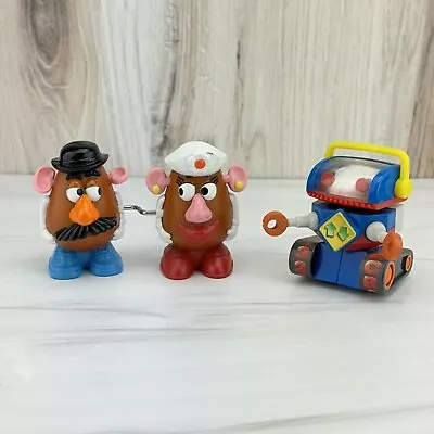 Lot Of 2 Disney McDonald’s Toy Story 2 1999 Pull Back Robot Wind Up Potato Head • $34.95