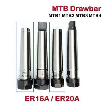 ER16A ER20A MT1 MT2/MT3/MT4-Collet Chuck Holder Drawbar Thread Shank MTB Arbor • $16.52