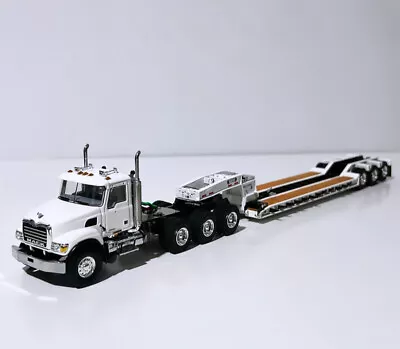 Mack Granite 8x4 Lowboy Trailer 3 Axle In White WSI Truck Models 1:50 Scale • $255.26