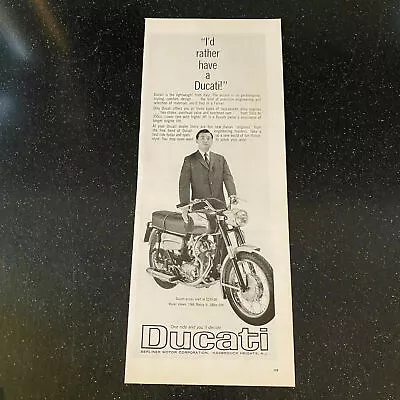 1965 Ducati 1966 Monza Jr Motorcycle Berliner Motor Vintage Magazine Print Ad • $9.99