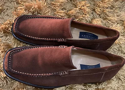 Mens Tan Suede Shoes Work/ Casual Slip On Made In Italy 6 • £7.99