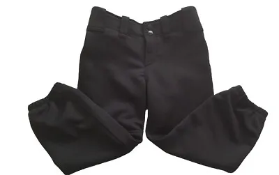 Mizuno Black  Baseball Pants Youth M Girl Snap/Zip Front Belt Loops Back Pocket • $19.97