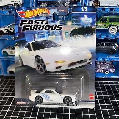 2023 HOT WHEELS Fast & Furious - Mazda RX 7 FD White Car HKS #1/5 Movie RX7 • $3.25