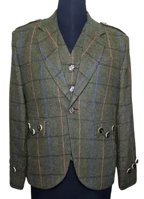 £69.99 • Buy Scottish Argyll Kilt Tweed Wool Jacket With Waistcoat  Wedding Jacket For Men