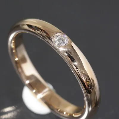 Harry Winston 1P Diamond Wedding Ring US 4.5 Pink Gold 18K E0967 • $1058
