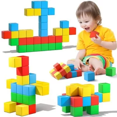 Magnetic Blocks1.42 Inch Large Magnetic Building Blocks For Toddlers 3 4 5 6... • $36.29