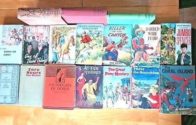 £27.99 • Buy 17 Vintage Antique Children Book Novel JobLot Western Cowboy Horse First Edition