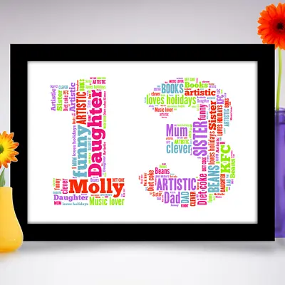 Personalised Birthday Gift For A Child BOY GIRL Son Daughter A4 Word Art Print • £4.99