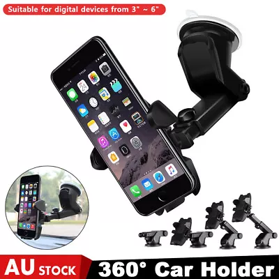 360° Car Phone Holder Windscreen Dashboard Suction Mount Stands Universal Mobile • $9.99