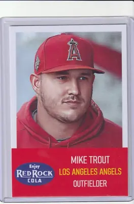 Jumbo Mike Trout Art Card Los Angeles Angels 3 1/2  X 5  Red Rock Cola • $7.50