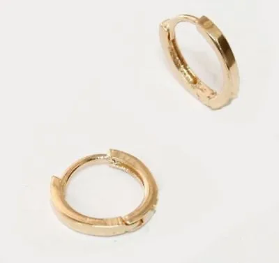 18k Solid Yellow Gold Cute Plain Hoop Kids Earrings  1.00 Grams  • £124.38