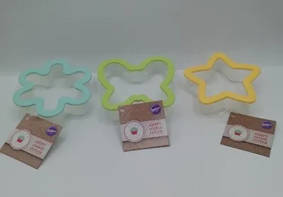 NEW 3 Wilton Grippy Cutters BIG Plastic Cookie Star Butterfly Flower Easter Gift • $7.76