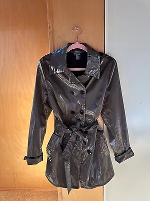 Per Se Vintage Shiny Short Brown Trench Coat • $30