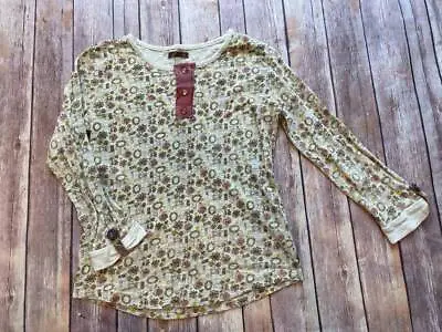 Matilda Jane Size 10 You & Me Light Bright Floral Henley Top 1/2 B13 • $19.99