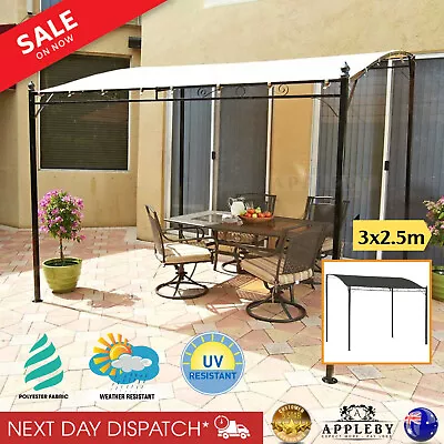 Outdoor Canopy Gazebo Party Sunshade Marquee Awning Shelter Cream White 3x2.5M • $273.66