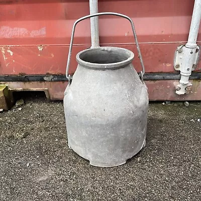 Vintage Aluminium Milk Churn With Handle Container Heavy Salvage Planter 13” • £79.99