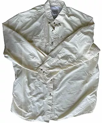 L.L. BEAN No Fly Zone Fishing Shirt Mens Size XXL Insect Shield Roll Sleeve • $18.90