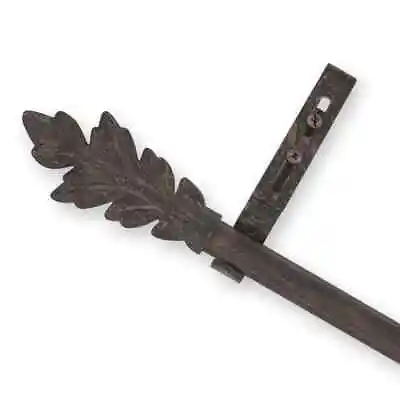 Unique Leaf Curtain Rod 98-144  - Antique Brown • $24.99