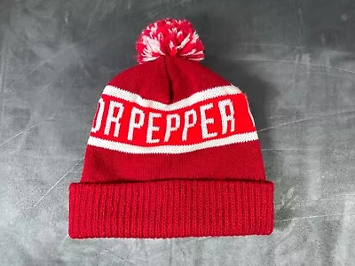 VINTAGE DR. Pepper Cola Sweet Waco Texas Beanie Pom Cuff Red Soda Hat Cap • $23.50