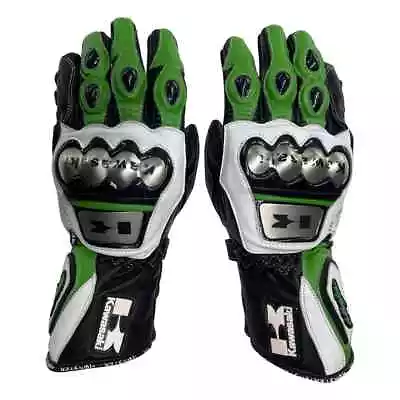 Kawasaki Ninja Motorbike Racing Leather Gloves Riding Motorcycle Leather Gloves • $96