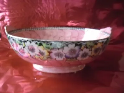 Maling Oval Serving Bowl -6451 Pink Floral Decoration • £12.50