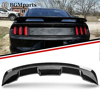 For 2015-2024 Ford Mustang GT350 GT500 Rear Trunk Spoiler Wing Carbon Fiber Look • $63.99