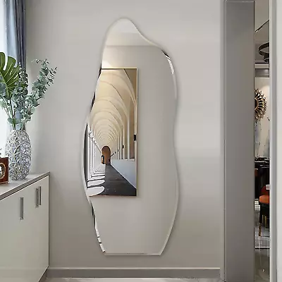 Irregular Wall Mirror Asymmetrical Accent Wall Mounted Mirror 19.6 X 47 Inch For • $141.99