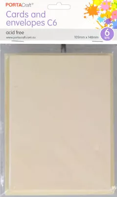 Cards & Envelopes C6 6pk Cream (Product # 116142) • $2.75
