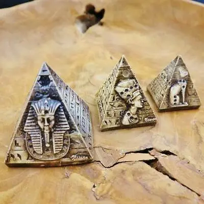 3 Amazing Solid Hand Carved Of Ancient Egyptian Pyramids...Antique GIFT SET • £26.54