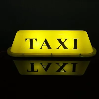 Yellow Taxi Sign Light Taxi Roof Sign Taxi Cab Magnetic 12V Taximeter Cab Top • $19.99