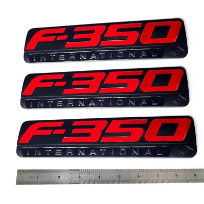 $45.23 • Buy 3x OEM Red Black F350 International Side Fender Emblems F For Fits F-350 Badge