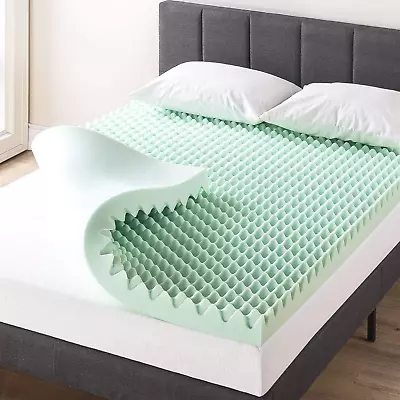 4 Inch Egg Crate Memory Foam Mattress Topper With Calming Aloe Infusion Certipu • $116.99