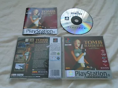 Tomb Raider 2 PS1 (COMPLETE) Action Lara Croft Sony PlayStation Platinum • £10.95