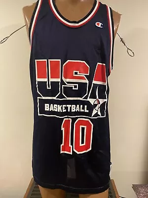 Vtg USA Basketball 1992 Olympics Dream Team Reggie Miller Champion Jersey Sz 48 • $67