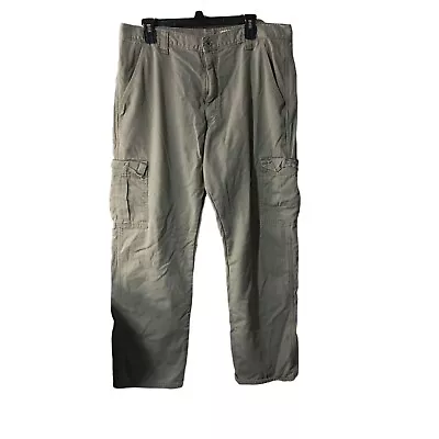 Wrangler Khaki Fleece Lined Cargo Pants Relaxed Fit Mens 36x32 • $19.99