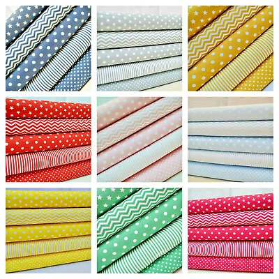 FAT QUARTER BUNDLE 100% Cotton Fabric Rose & Hubble Crafty Fabrics Sewing • £12.50