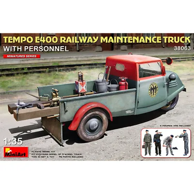Miniart 38063 Tempo E400 Railway Maintenance Truck W/Personnel 1:35 Model Kit • £42.95