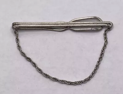 Vintage Sterling Silver Tie Clip Bar Chain • $19.99