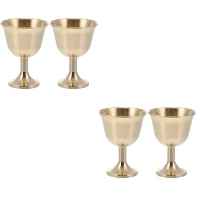  4 Pcs Cocktail Glass Glasses Chalice Wine Stainless Steel Vintage Home Decor • $9.98