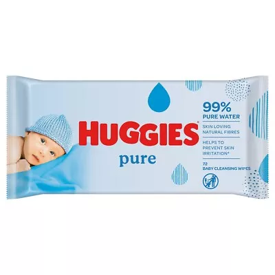 72 Pack Huggies Pure Baby Cleansing Wipes • $7