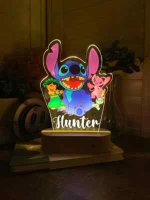 LILO &STITCH Personalised 3D LED Acrylic Night Light Kid Room Decor Lamp Gift AU • $57.74