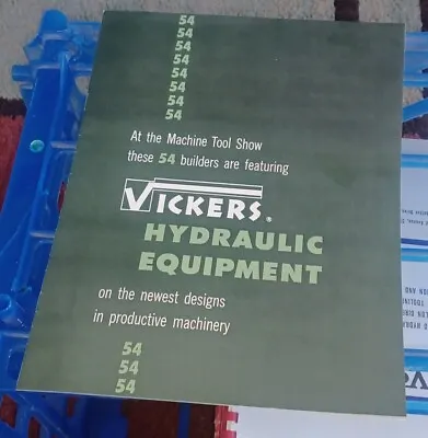 VICKERS HYDRAULIC EQUIPMENT Machine Tool Show BOOK CATALOG FLYER BOOKLET Vtg Old • $24.99