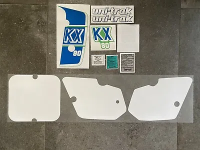 Kawasaki 1989 KX80 Full Decal Set/ Sticker Kit Including Backgrounds/Raceplates • $230